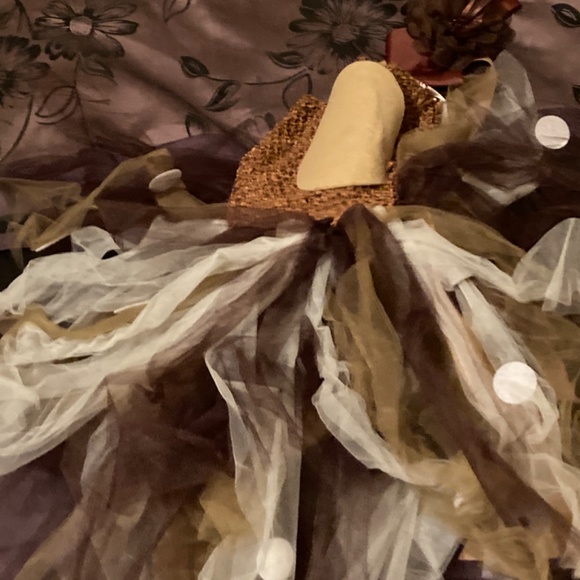 Girls Santa Reindeer Tulle Brown Layered dress 7/8 - Picture 3 of 6